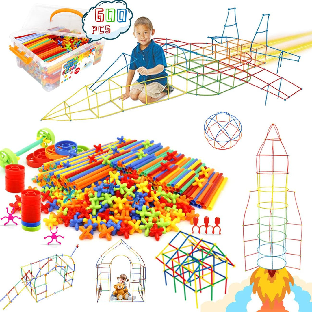 Ggiibro Juguetes Constructores de Pajitas 1200 Piezas Juguetes de C...
