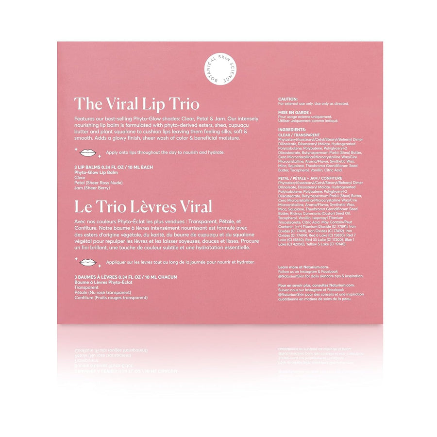 Naturium The Viral Lip Trio - Bálsamo labial Phyto-Glow con manteca...