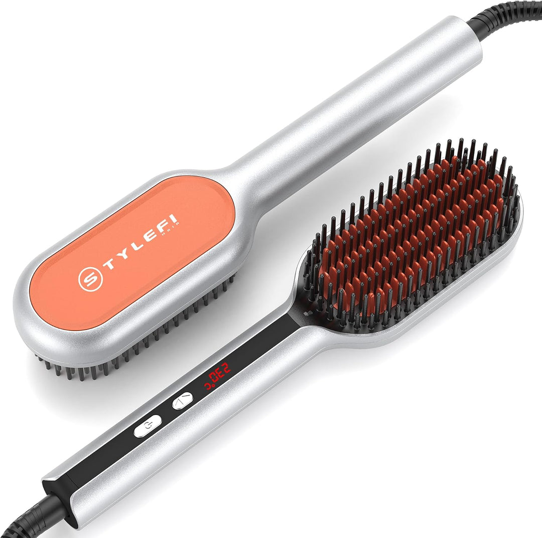 StyleFi Cepillo alisador de cabello de plasma, peine alisador iónic...