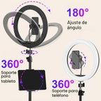 Anillo de luz para selfie de 10,3 "con soporte de trípode de 73 pulgadas