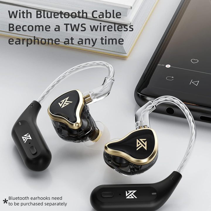 KZ ZAS - Audífonos intrauditivos con cable, auriculares IEM, 16 uni...