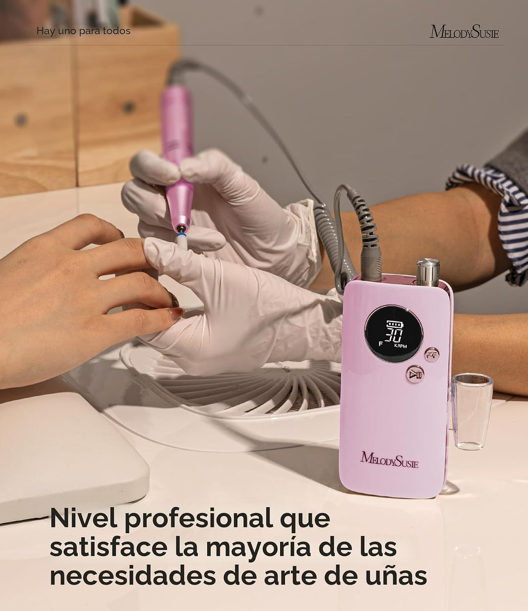 MelodySusie Taladro de uñas inalámbrico de nivel de entrada con cli...