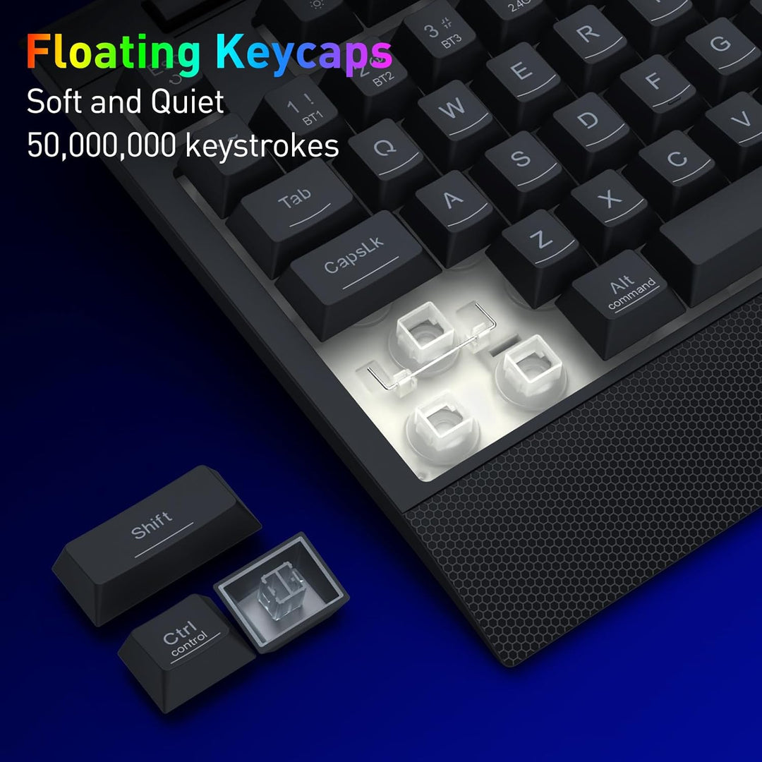 Redragon K525 PRO RGB Teclado inalámbrico de 3 modos para juegos co...