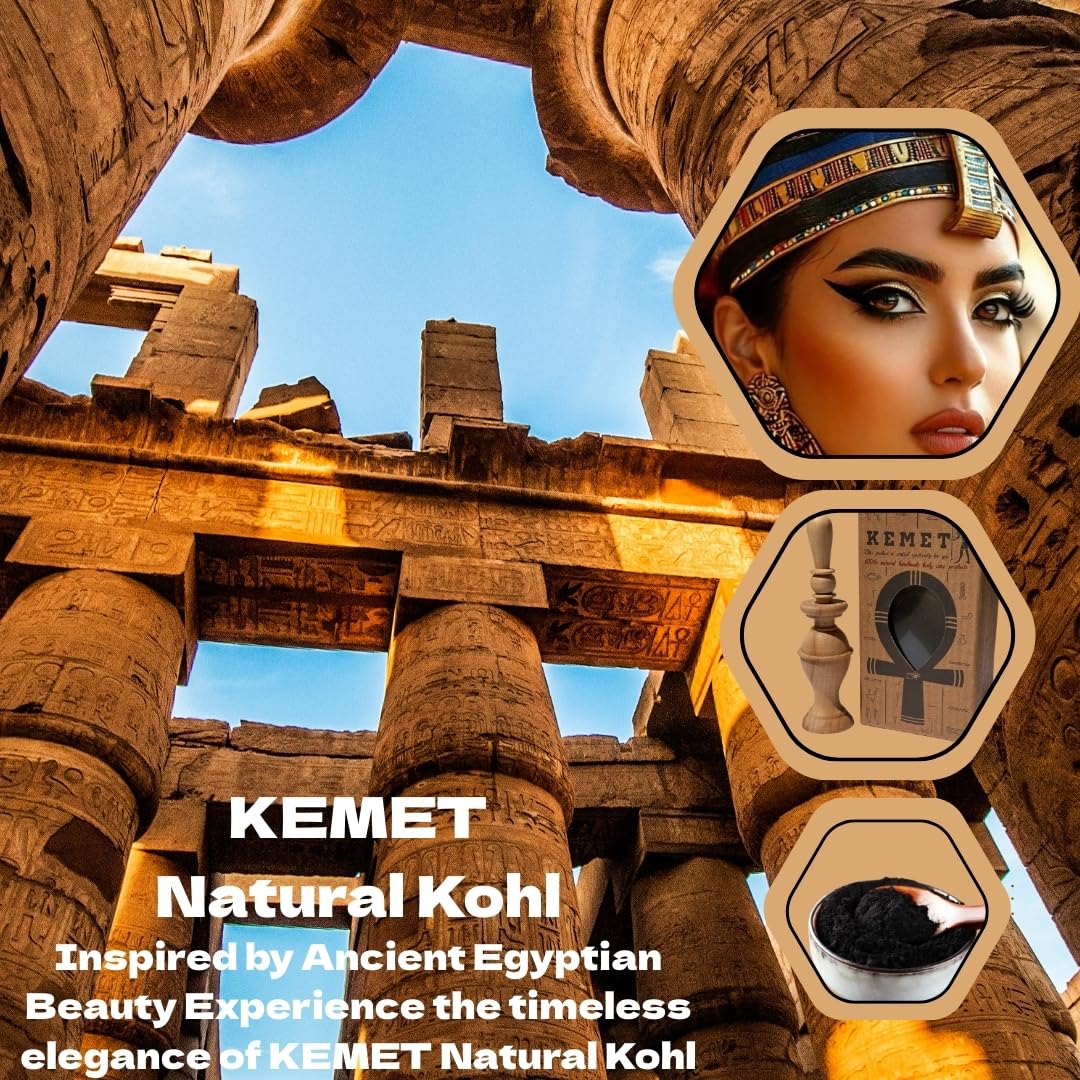 HARRAZ Kemet 100% Delineador de Ojos Natural Egipcio en Polvo, Deli...