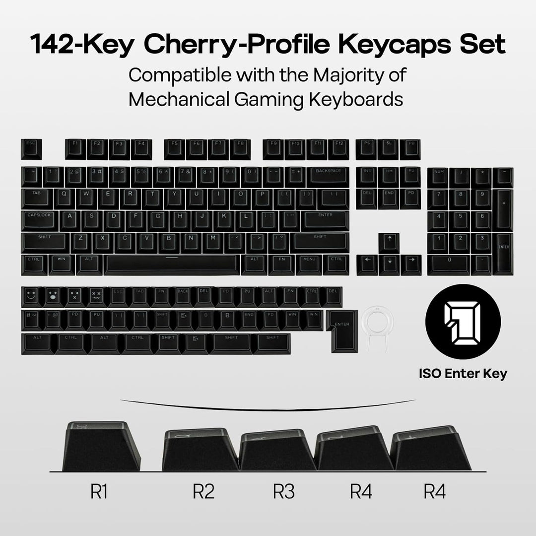 EPOMAKER Glintrix PBT Shine Through Keycaps, Arris &amp; Keys Retro...