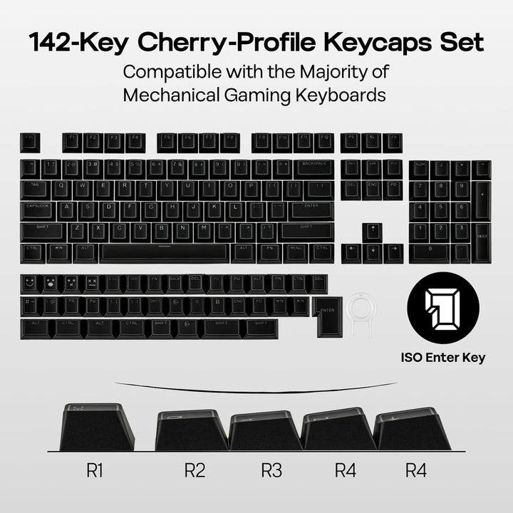 EPOMAKER Glintrix PBT Shine Through Keycaps, Arris &amp; Keys Retro...