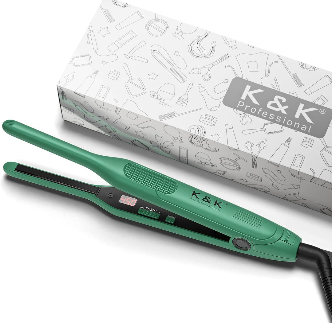 K&K - Mini plancha plana para pelo corto de 3\/10 pulgadas para pix...