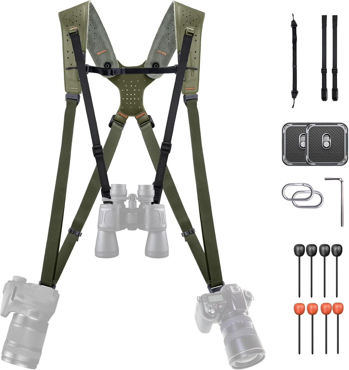 PGYTECH Cámara Strap Master, arnés de cámara dual para 3 cámaras, ajustable