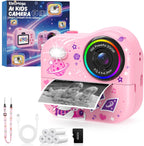 Cámara para Niños AI con Impresión Instantánea y Tarjeta de 32GB, 5 Rollos de Papel, 1080P