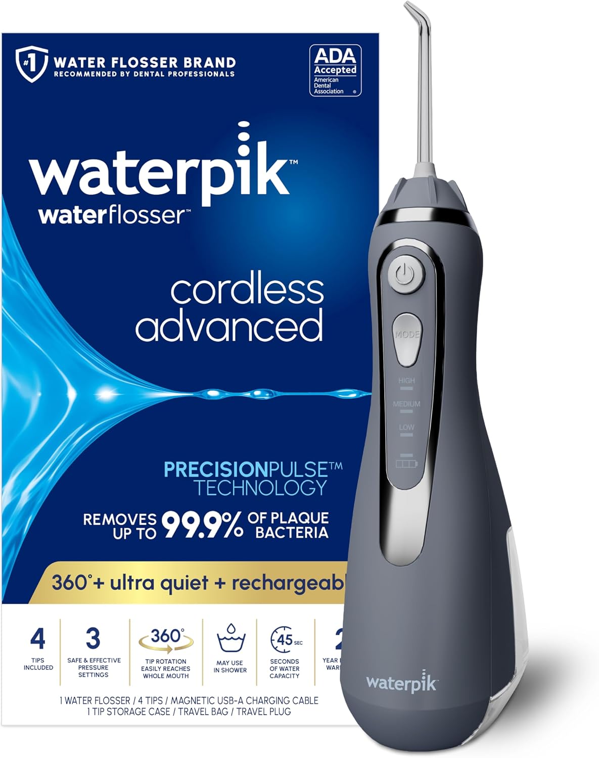 Waterpik Irrigador dental avanzado 2.0 inalámbrico para dientes, en...