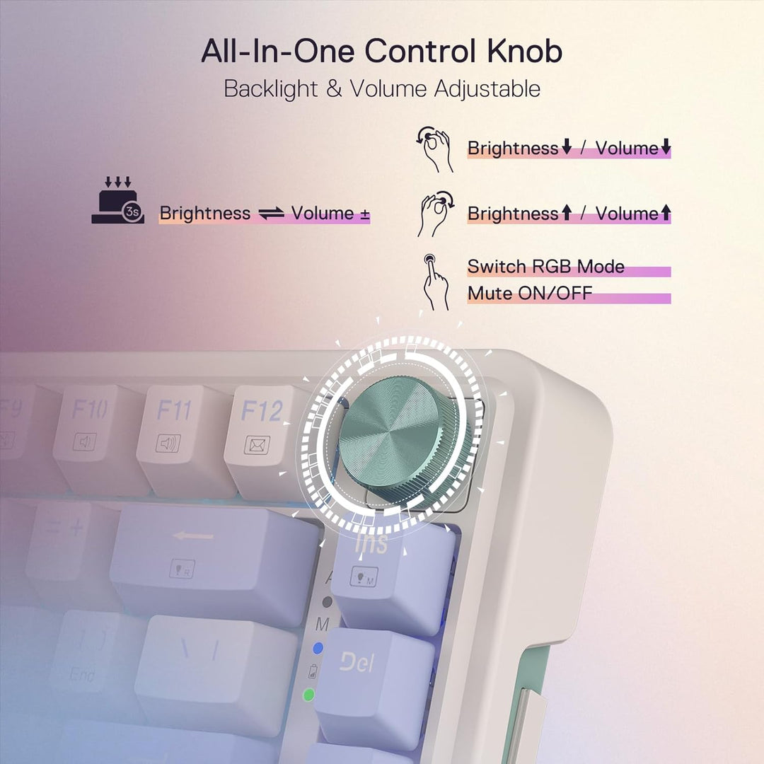 Redragon K673 PRO Teclado Gaming RGB Inalámbrico con Gasket 75%, 3...