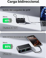 INIU Cargador portátil 3 en 1, pequeño banco de energía de carga rá...