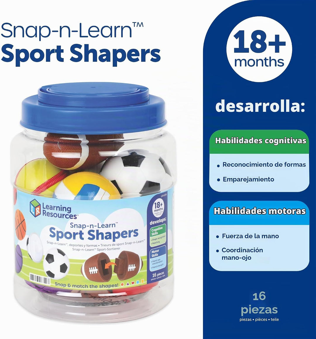 Learning Resources Snap-n-Learn - Moldeadores deportivos - Juguetes...