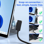 Estación de acoplamiento para superficie, pantalla triple 4K a 60Hz a través de HDMI, DP y USB C, 12 en 1 con adaptador de corriente de 120 W para Surface Laptop 5/4/3 y Surface Pro 11/10/9/8/7/X