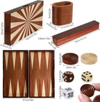 Juego de backgammon de madera hecho a mano, juego de mesa grande de 16 pulgadas con piezas de gran tamaño, juego clásico de estrategia para 2 jugadores, perfecto para adultos y niños