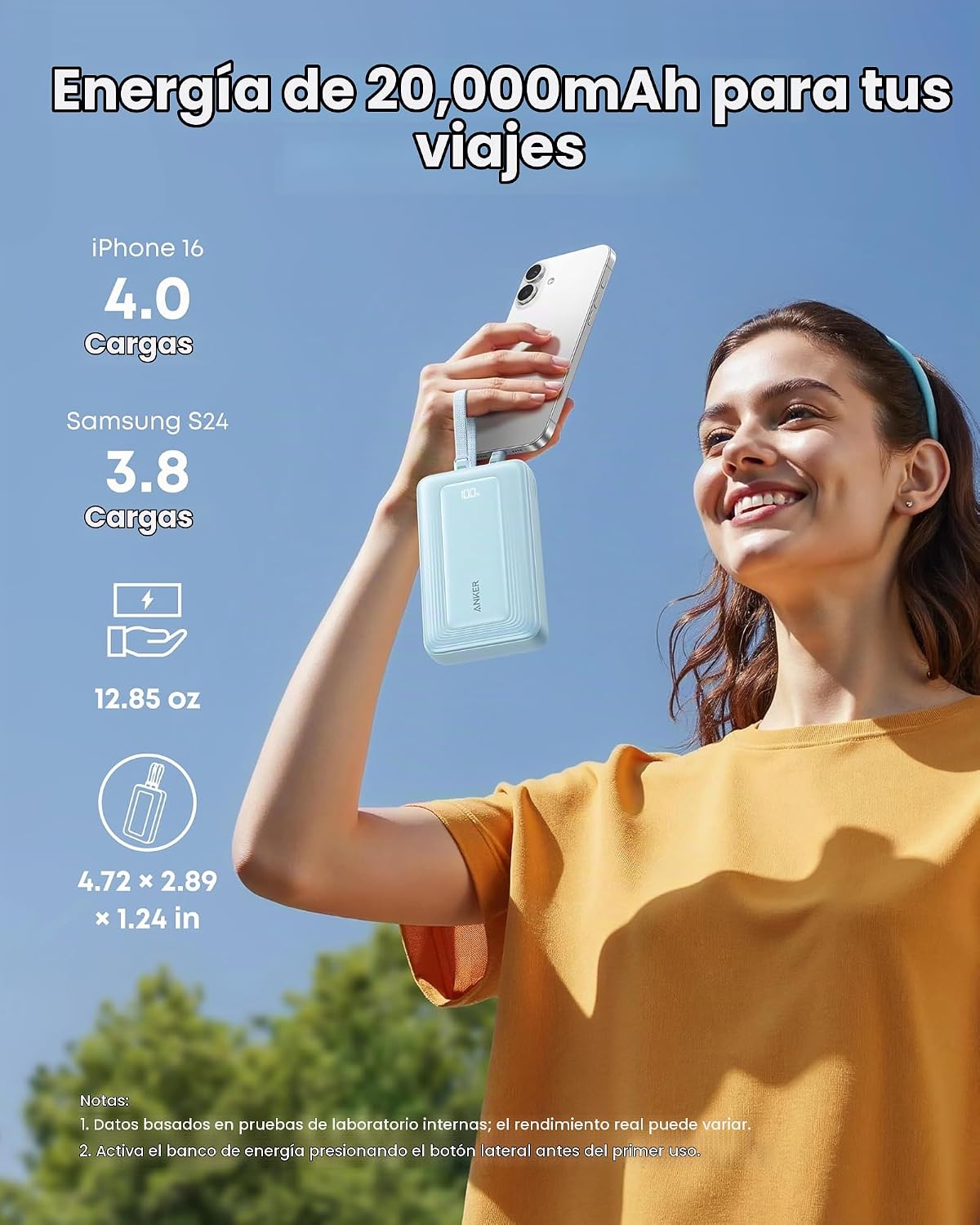 Anker Zolo - Banco de energía, carga rápida máxima de 45 W, batería...
