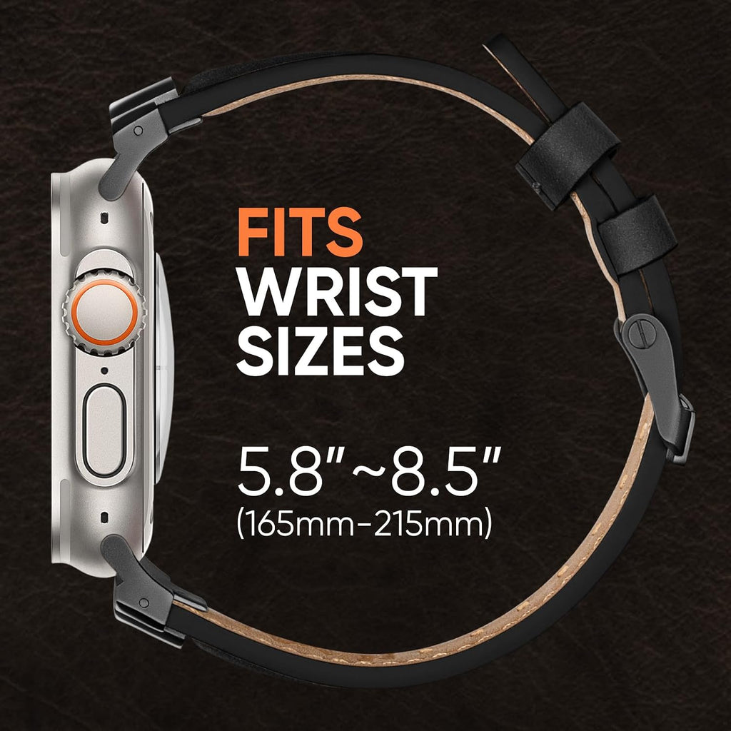 Suitisbest Correa de cuero compatible para Apple Watch Ultra Banda de 49 mm 46 mm 45 mm 44 mm 42 mm 41 mm 40 mm, correa de repuesto de cuero genuino para iWatch series 11 10 9 8 7 6 5 4 3 2 1, SE 3 2