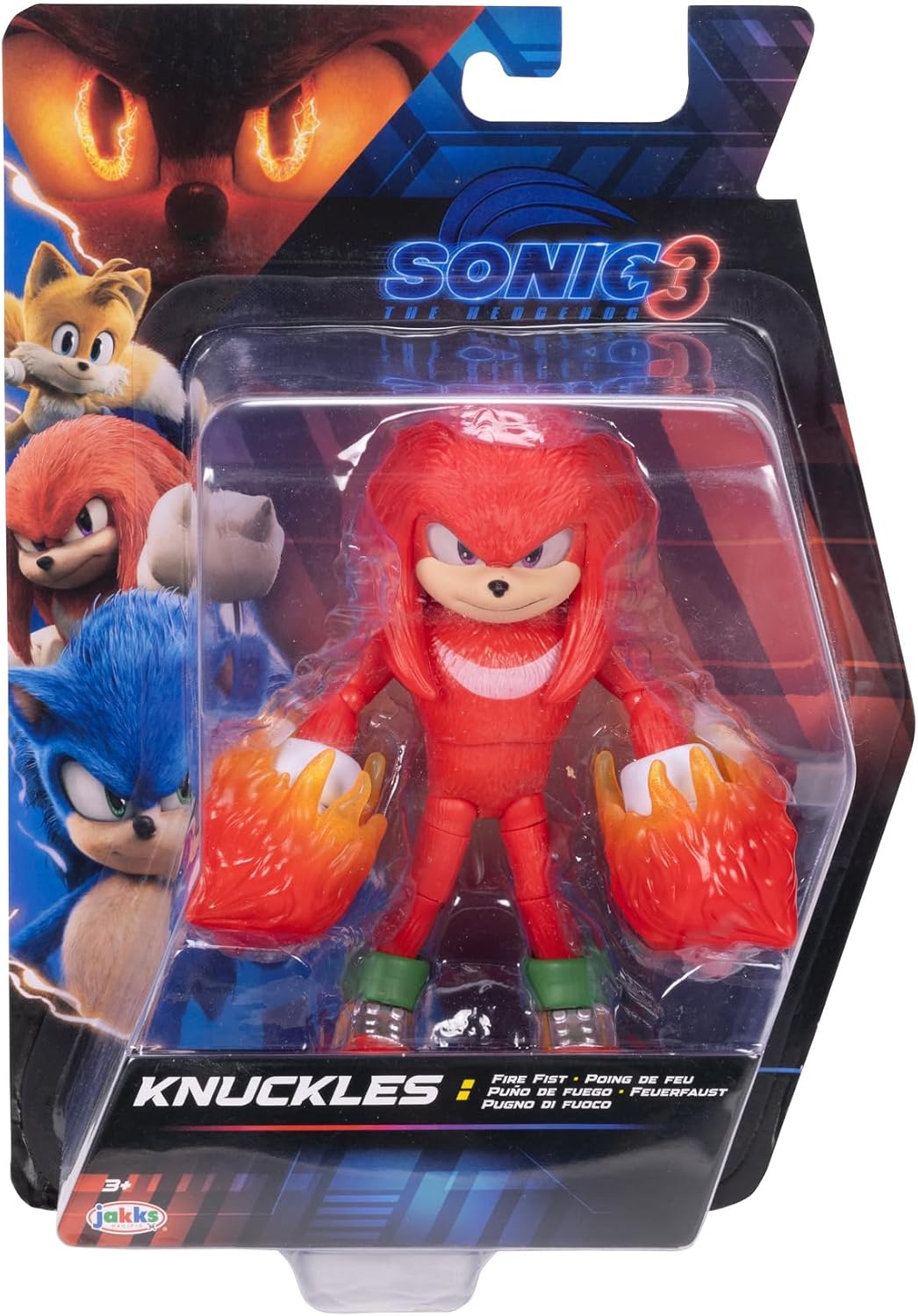 Sonic 3 The Hedgehog The Movie - Figura de acción Knuckles de 5 pulgadas - Figura articulada - Jakks Pacific