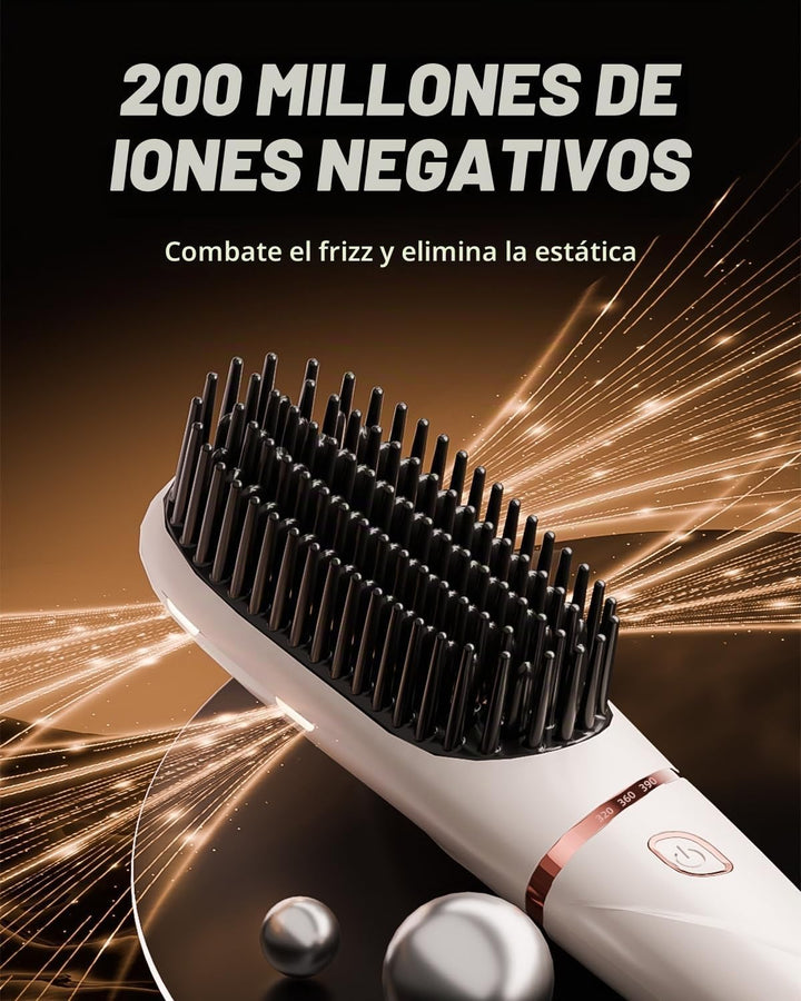 Cepillo alisador de cabello, alisador de pelo iónico portátil para...