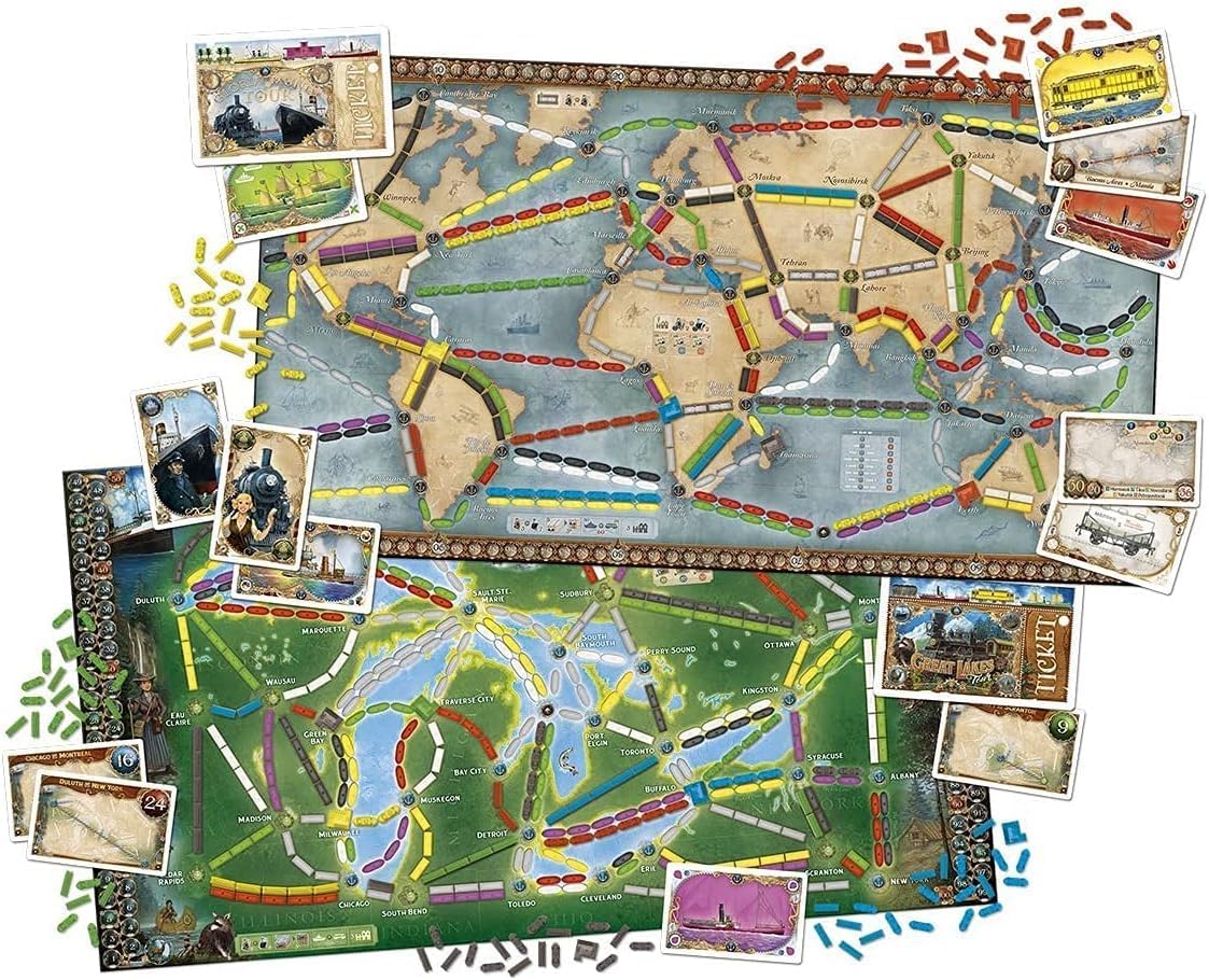 Asmodee Ticket to Ride Rails & Sails Juego de mesa - Juego de estrategia de construcción de rutas de trenes, diversión familiar para niños y adultos, a partir de 10 años, 2-5 jugadores, tiempo de
