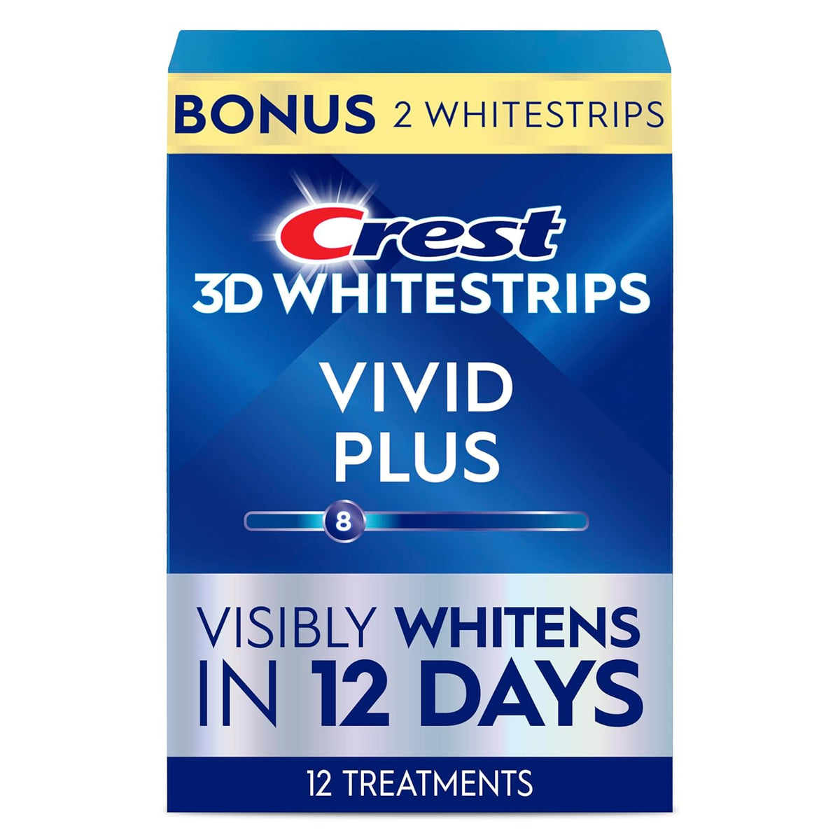 Crest 3D Whitestrips Vivid Plus, kit de tiras blanqueadoras de dien...