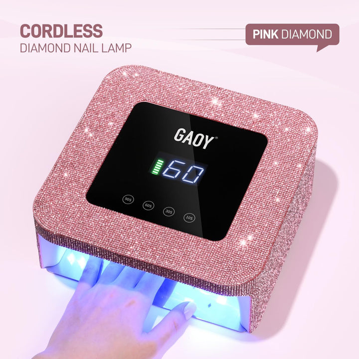GAOY Lámpara de uñas LED UV inalámbrica para uñas de gel, luz UV re...