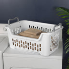 Sterilite Cesta apilable para ropa sucia, cesta de ropa de plástico
