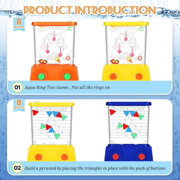 Zhanmai 16 piezas de juegos de agua de mano, mini arcada de peces d...