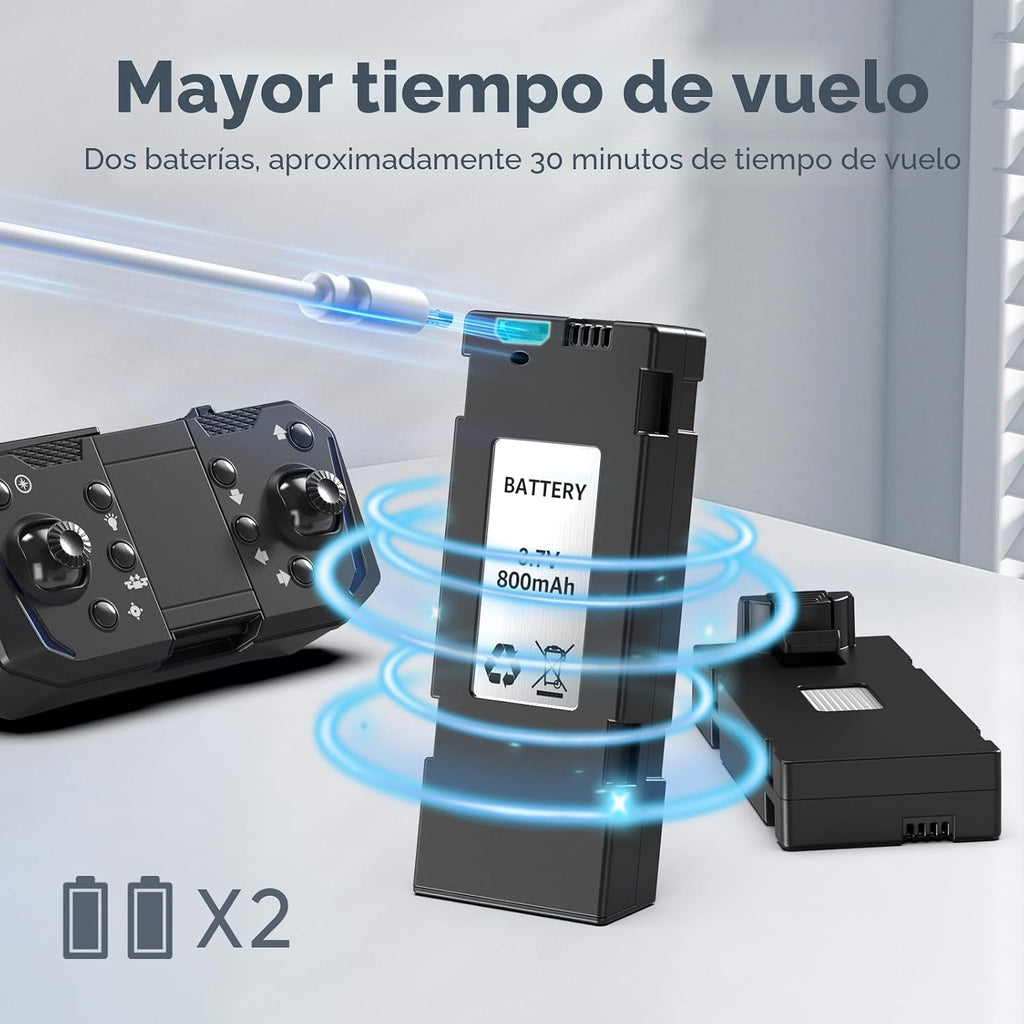 Dron plegable con cámara 1080P para principiantes y niños, FPV RC Quadcopter juguetes regalos para niños y niñas, inicio de una tecla, giros 3D, selfie de gestos, 3 modos de velocidad, 2 baterías
