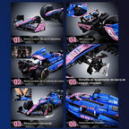 CaDA C64012W BWT Alpine F1 Team A525 2025 Kit de construcción de autos de carreras de Fórmula 1, 2173 piezas, modelo coleccionable grande a escala 1:8, funciones mecánicas detalladas completas, juego