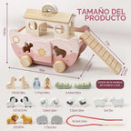 Joyreal Juguete de madera rosa del arca de Noé para regalos de bautismo de