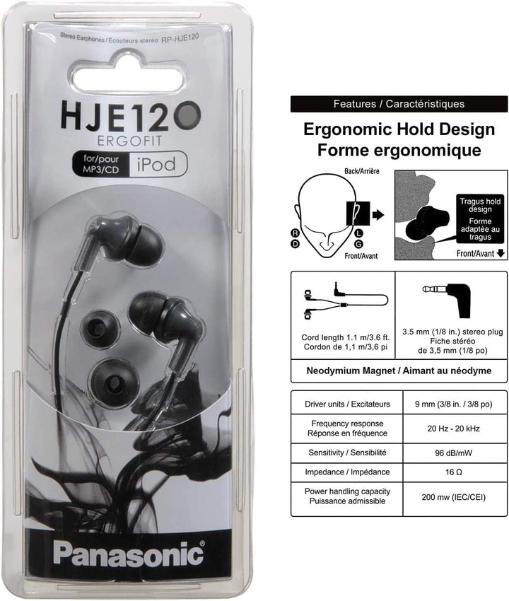 Panasonic ErgoFit - Auriculares con cable, auriculares con cable Ja...