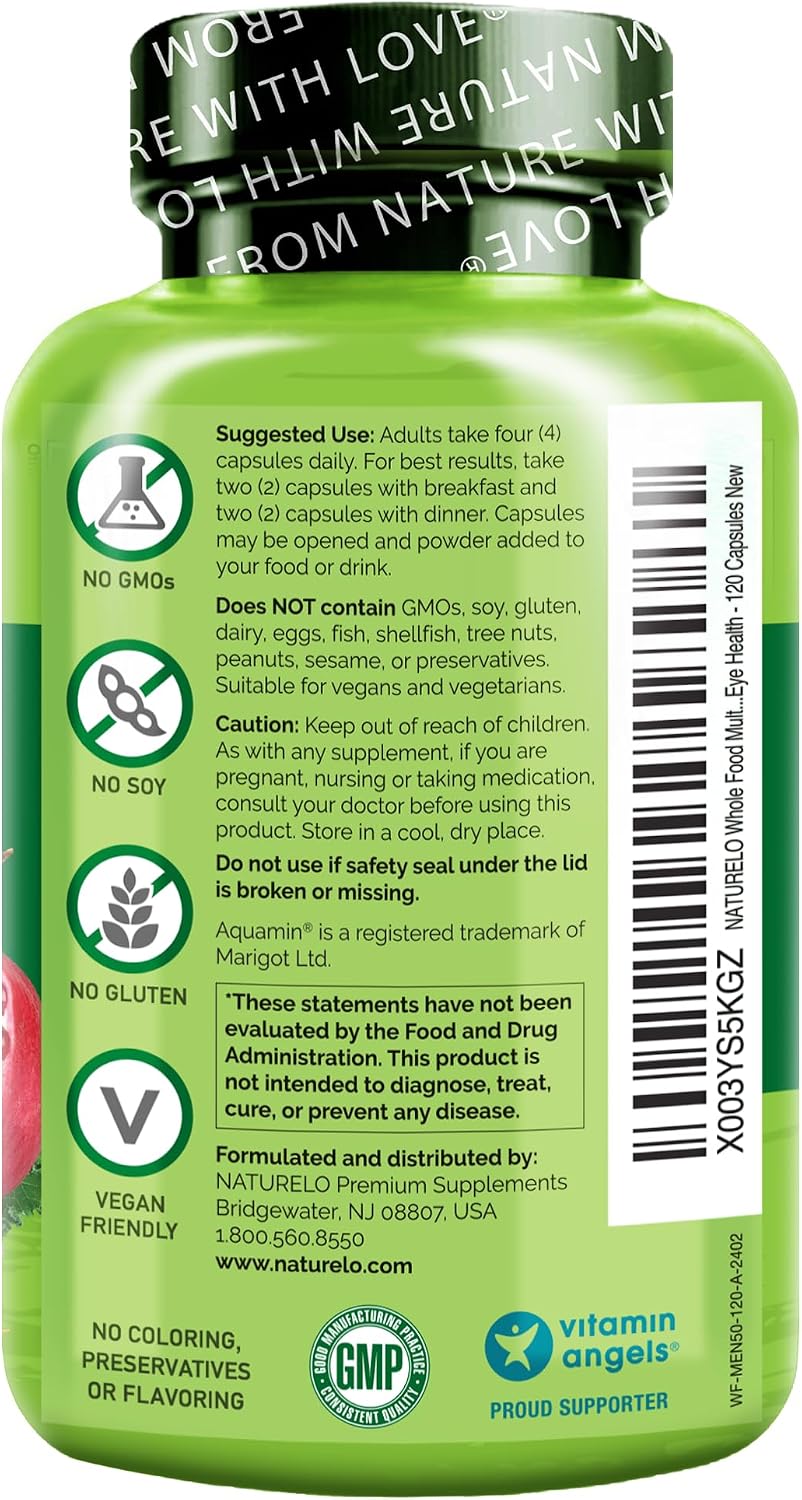 NATURELO Multivitamínico de Alimentos Integrales para Hombres de 50...