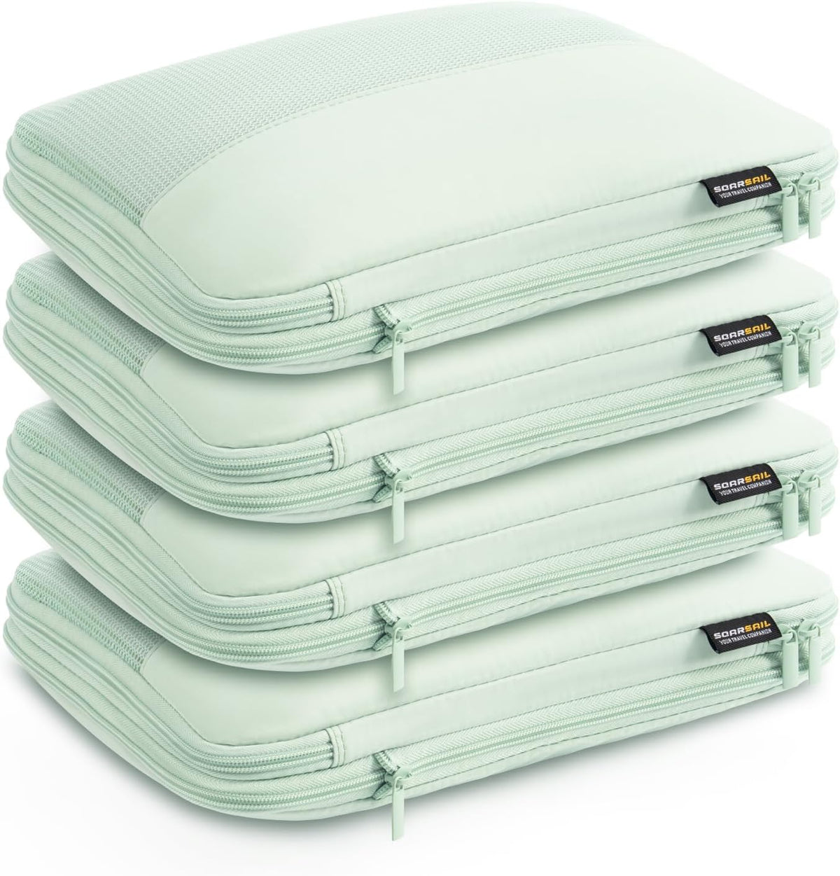 Cubos de embalaje de compresión para viajes, juego de 4 cubos de embalaje ligeros para maletas y mochilas, organizador que ahorra espacio para ropa, Verde claro 4M