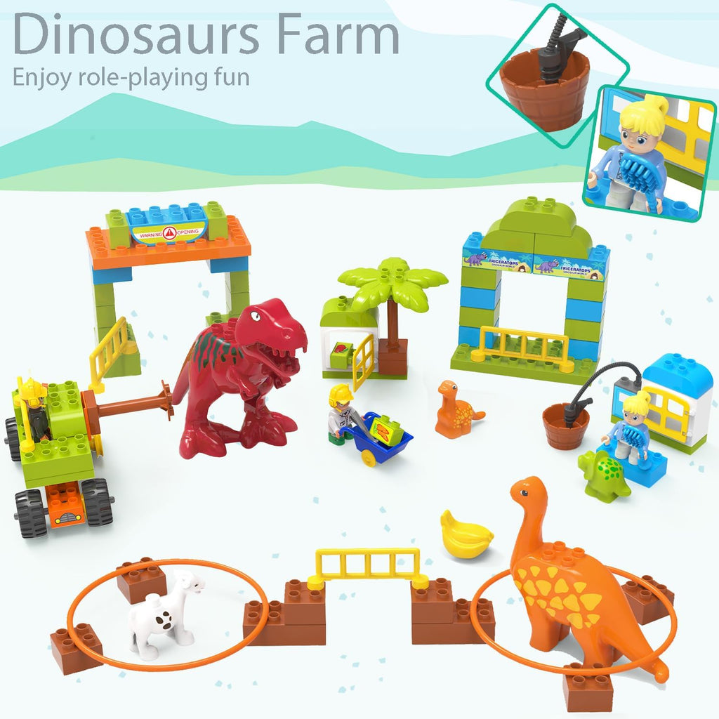 Bloques de construcción para niños pequeños de 3 a 5 años, juguetes de dinosaurio