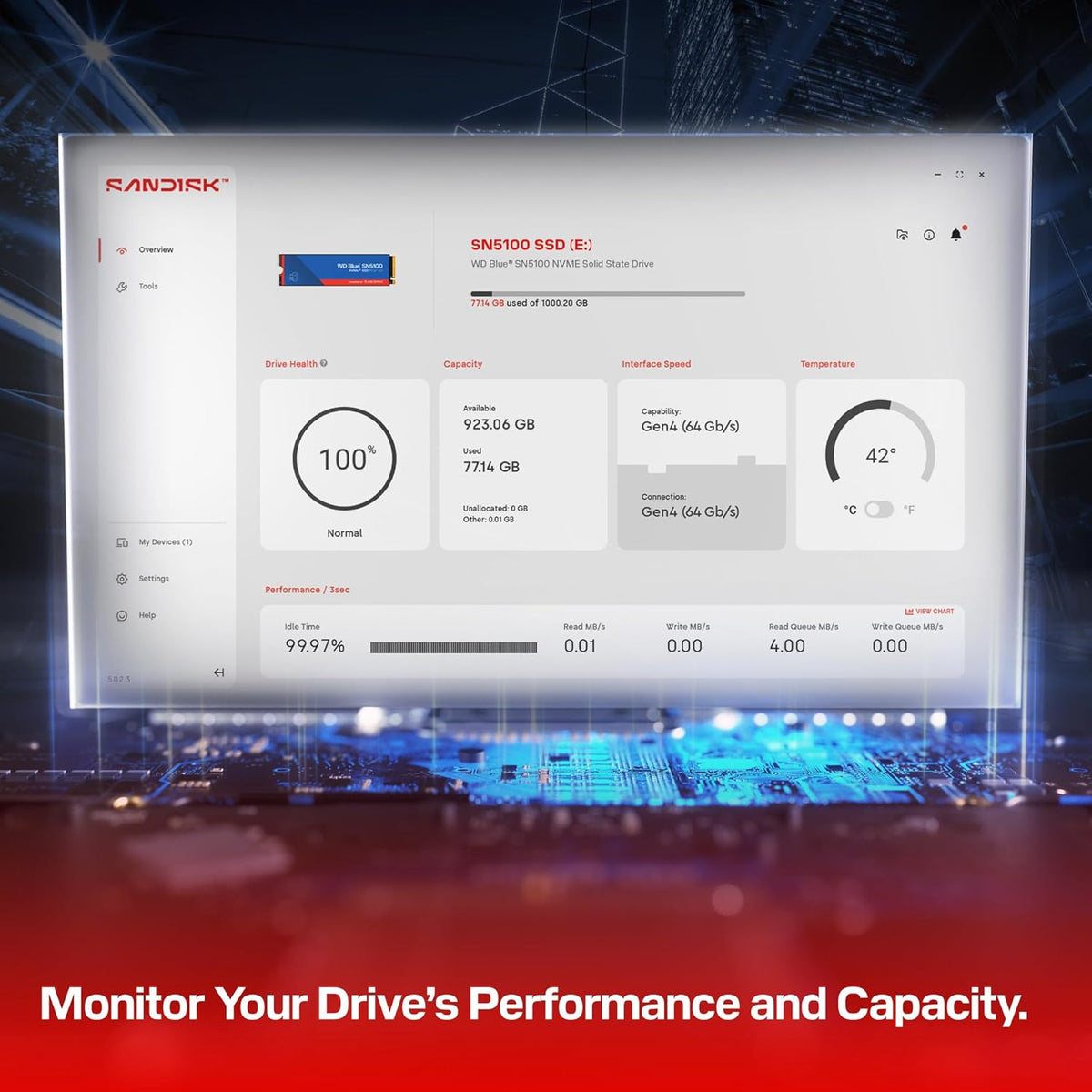 WD Blue SN5100 SSD NVMe de 2 TB - M.2 2280, PCIe Gen 4.0, unidad in...