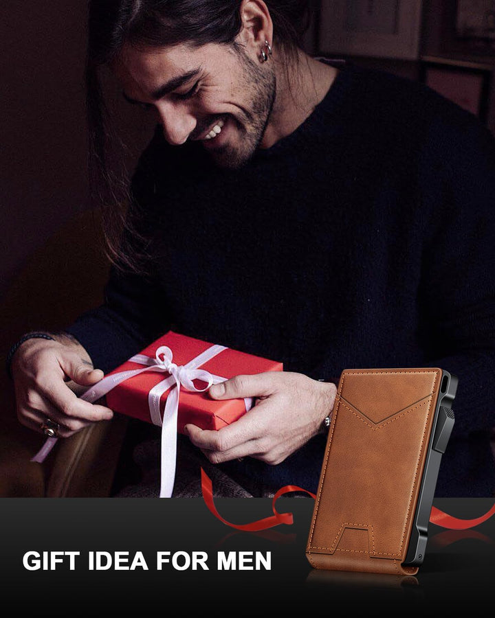 Cartera para hombres RFID con 2 ventanas de identificación y clip p...