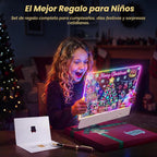 Tabla de Dibujo LED para Niños, 16" Tablero de Dibujo Iluminado Recargable DIY