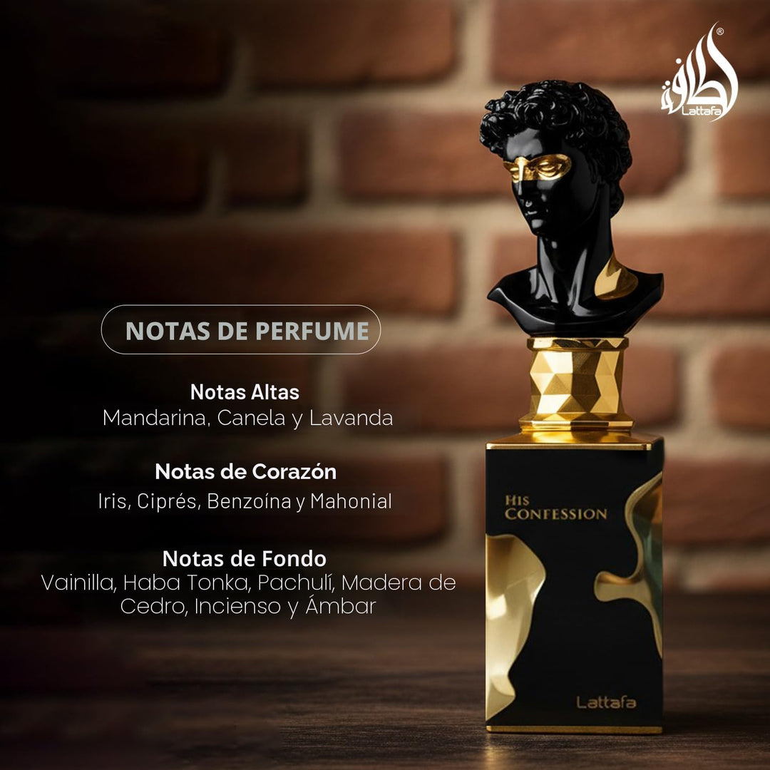 Lattafa His Confession para Hombre Eau de Parfum Spray, 3.4 oz \/ 1...