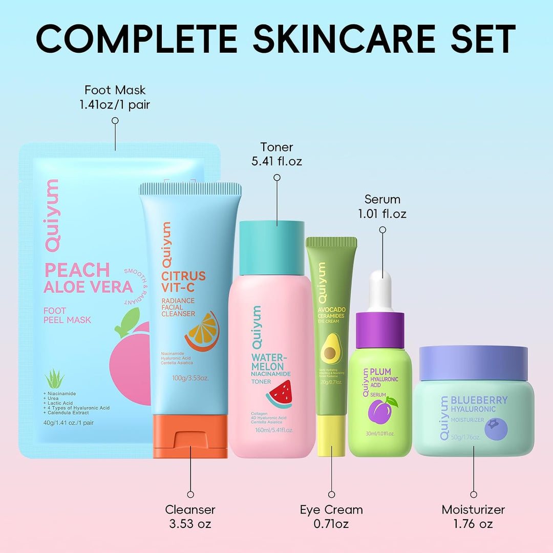 QUIYUM Set de regalo para el cuidado de la piel de frutas, rutina 6...