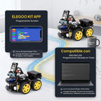 ELEGOO UNO R3 Kit de Coche Robot Inteligente V4 para Robótica Arduino para Niños de 8-12 12-16 años, Kits de Ciencia STEM, Regalos de Programación para Niños de 8 9 10 11 12 13 14 15 16 años, Niños
