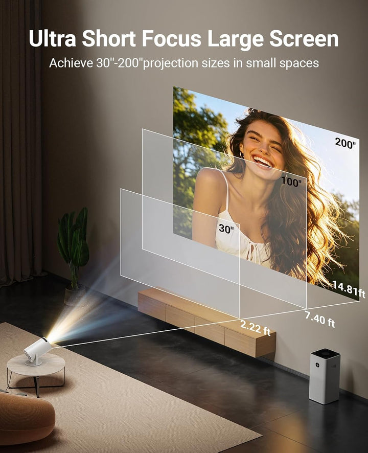 Mini proyector con WIFI 6 y Bluetooth, proyector portátil con sopor...