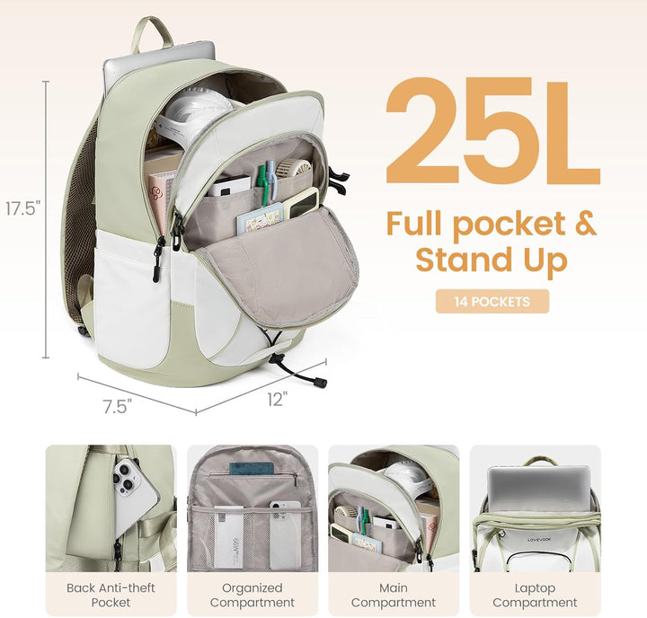 LOVEVOOK Mochila para hombre con bolsillo gigante para vaso, mochil...