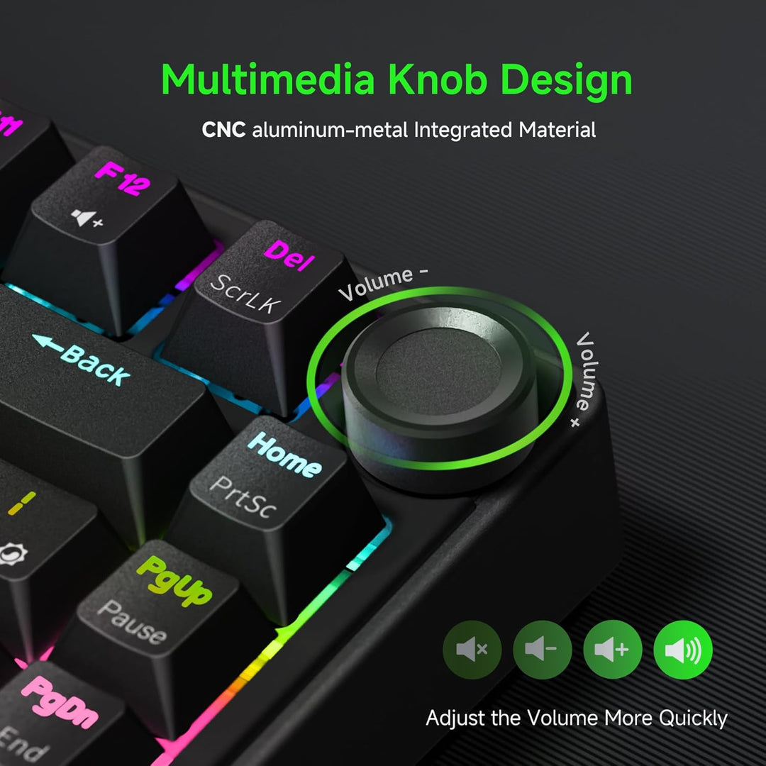 RK ROYAL KLUDGE R75 Teclado mecánico para juegos con cable, teclado...