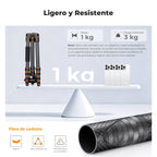 K&F CONCEPT Trípode de fibra de carbono de 60" con cabezal fluido