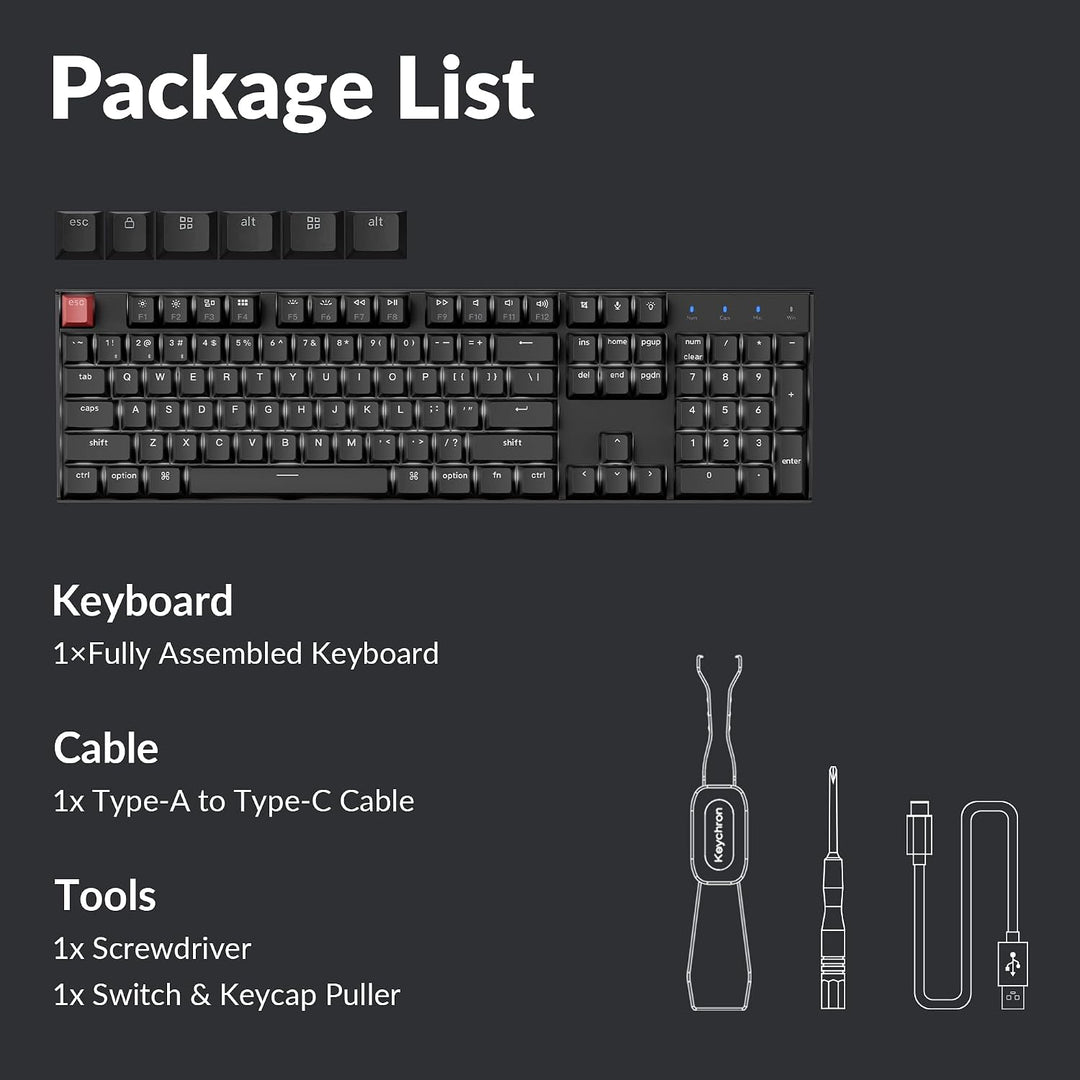 Keychron K10 versión 2 tamaño completo 104 teclas Bluetooth teclado...