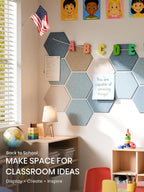 Paquete de 12 azulejos hexagonales de fieltro para tablón de
