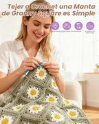 Coopay Kit de ganchillo para principiantes, kit de manta de ganchillo