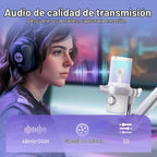 MAONO DM40 Pro Micrófono inalámbrico para PC, PS4, PS5, laptop, reducción de ruido AI, cambiador de voz AI, micrófono de condensador RGB para juegos, podcasts de transmisión, Twitch, YouTube, Discord