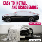 Cubierta de medio coche Sedan, cubierta superior con tira reflectante roja, cubierta protectora contra el granizo con forro de algodón, cubierta para techo solar y parabrisas para hielo y nieve